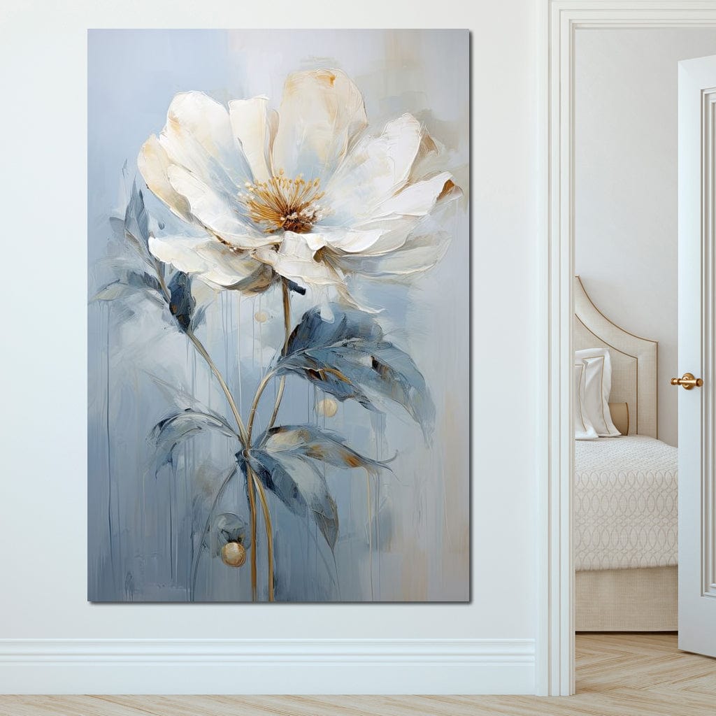 Azure Serenity Blossom Canvas Wall Art