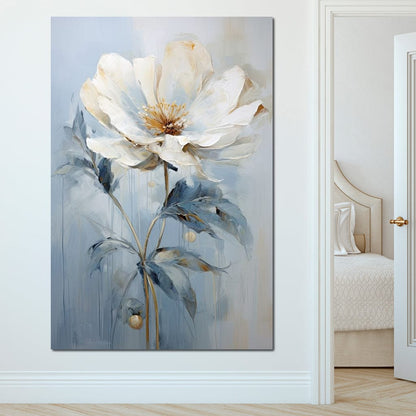 Azure Serenity Blossom Canvas Wall Art