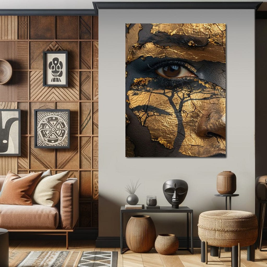 Golden Gaze Jungle Canvas Wall Art