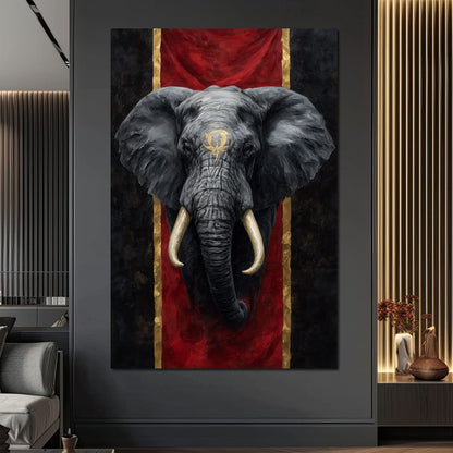 Golden Sigil Elephant King Canvas Wall Art