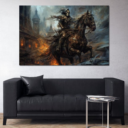 Skeleton Knight Canvas Wall Art