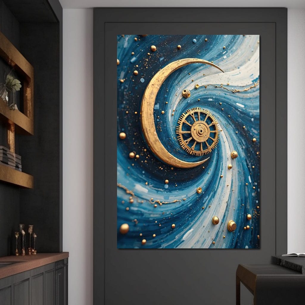 Celestial Clockwork Symphony Canvas Wall Art