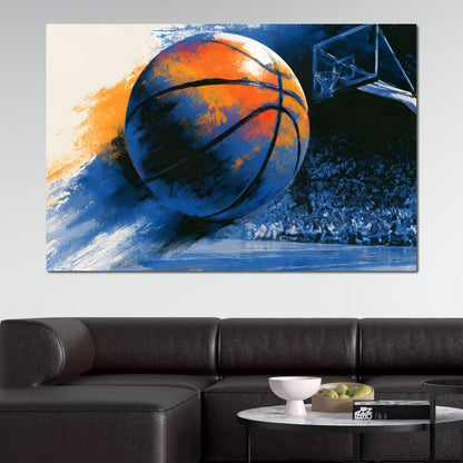Flight of the Basketball Canvas Wall Art