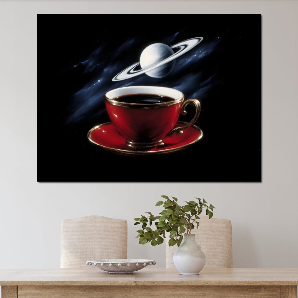 Planetary Coffee Dreamscape Canvas Wall Art