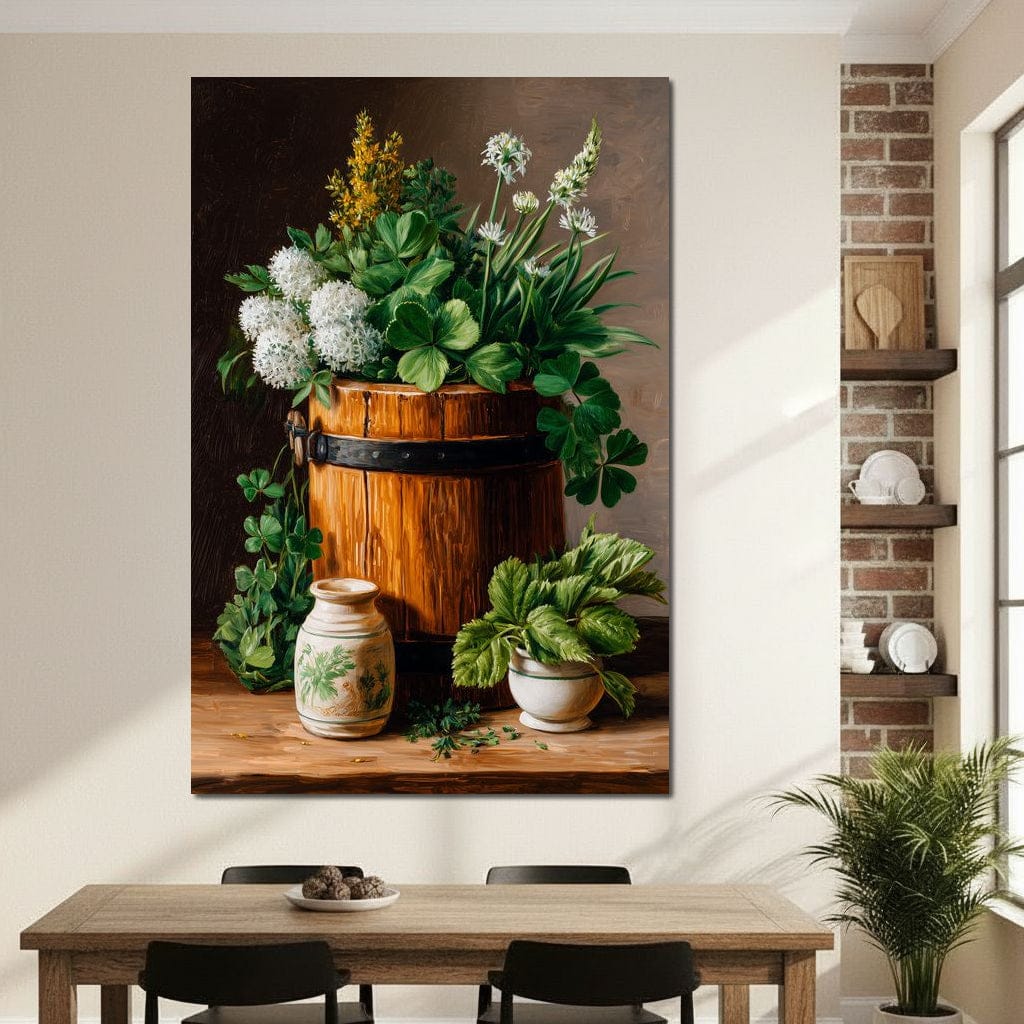 Clover With Herbs Canvas Wall Art