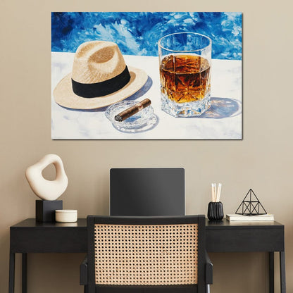 Cigar by the Pool Canvas Wall Art