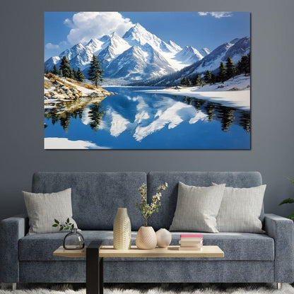 Mountain Reflections Tranquil Canvas Wall Art