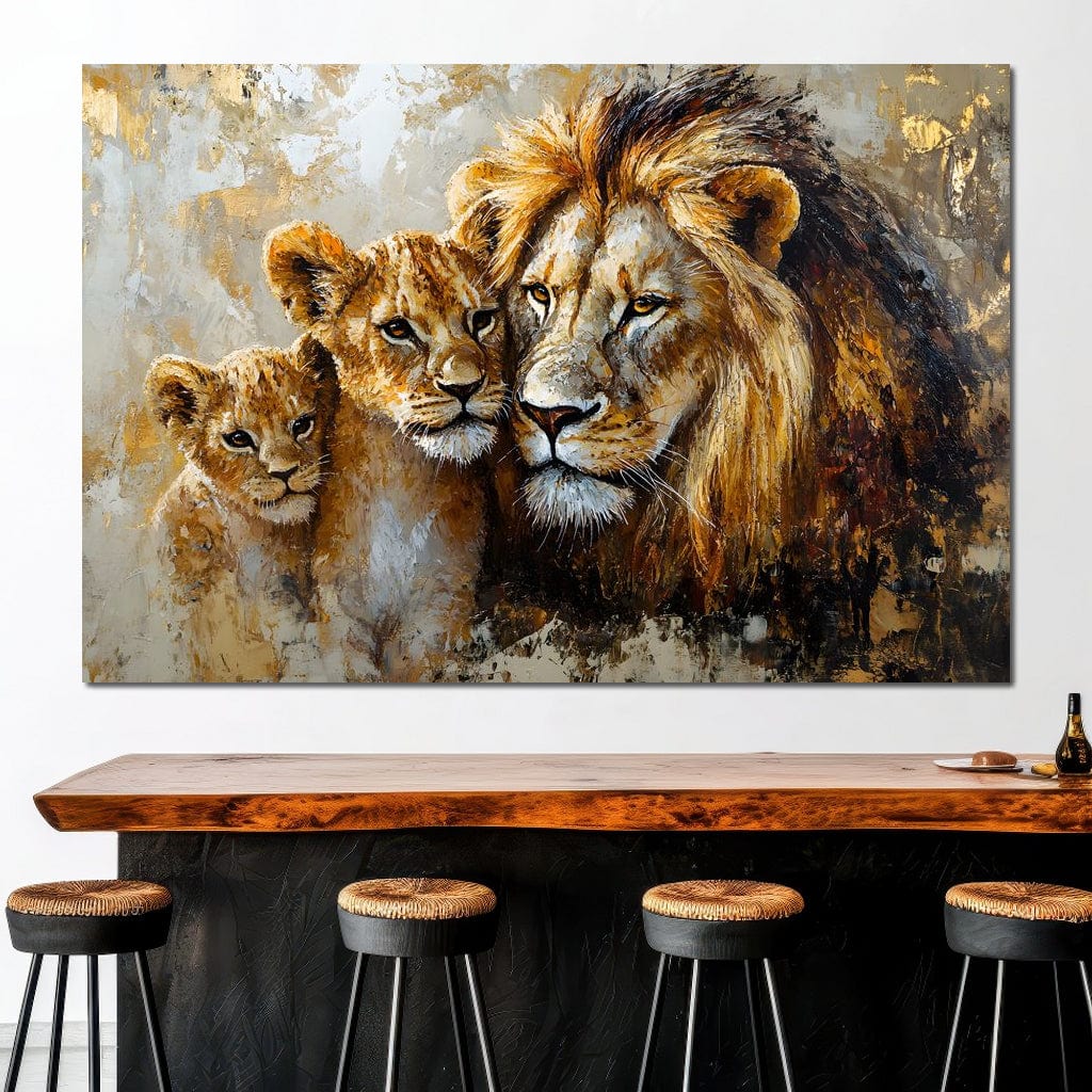 Majestic Bond of the Wild Lions Canvas Wall Art