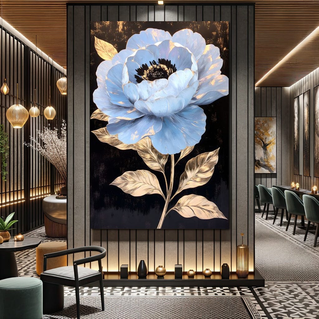 Golden Petal Elegance Bloom Canvas Wall Art