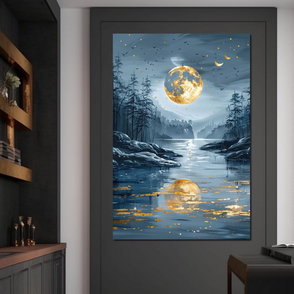 Luminous Nocturne Reflections Canvas Wall Art