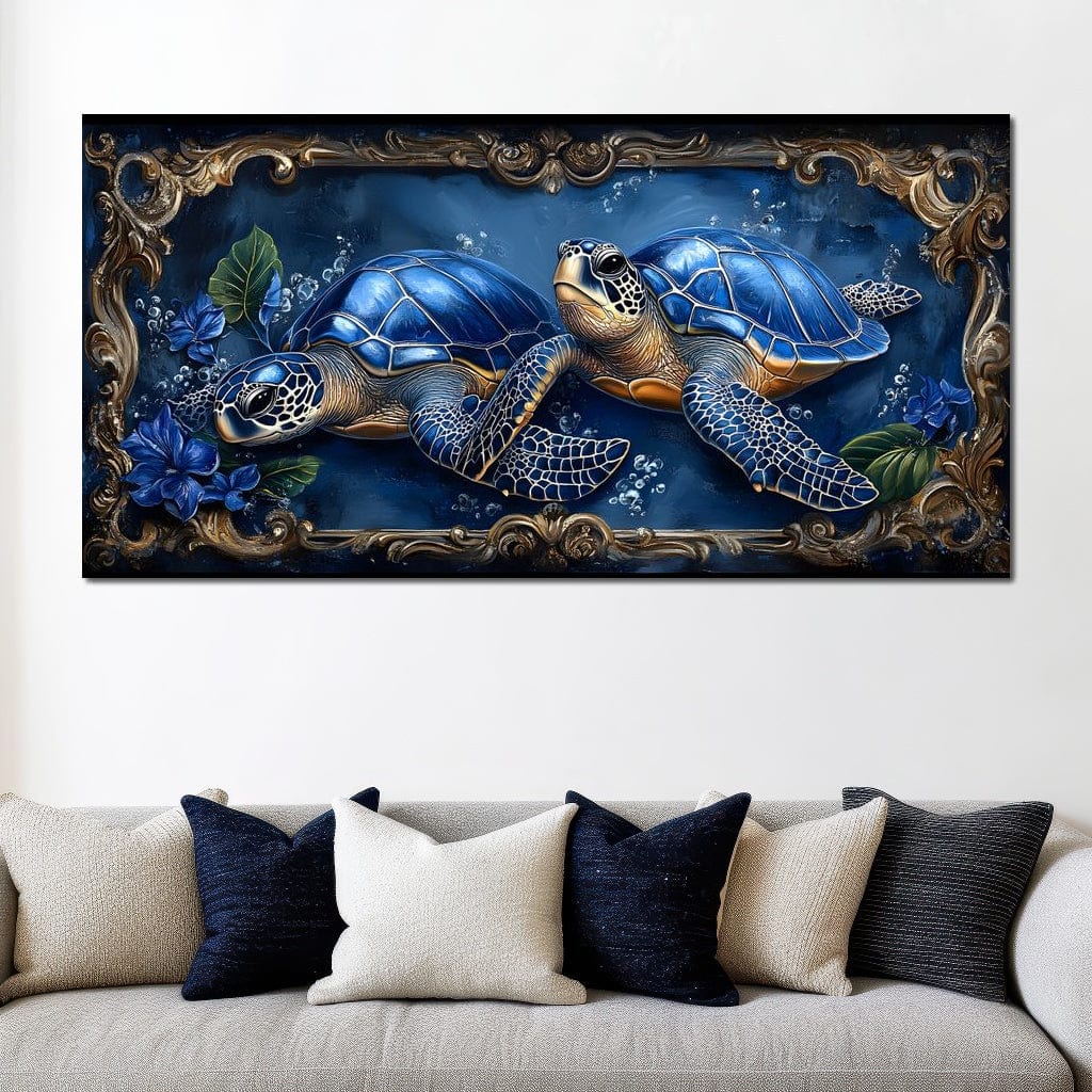 Oceanic Serenity Turtles Canvas Wall Art