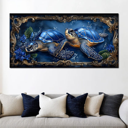 Oceanic Serenity Turtles Canvas Wall Art