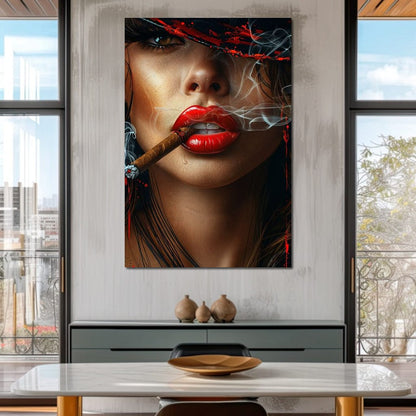 Sultry Smoke and Sable Tresses Canvas Wall Art