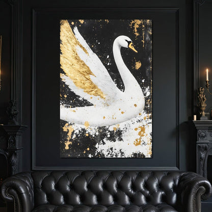 Elegant Graceful Swan Radiance Canvas Wall Art