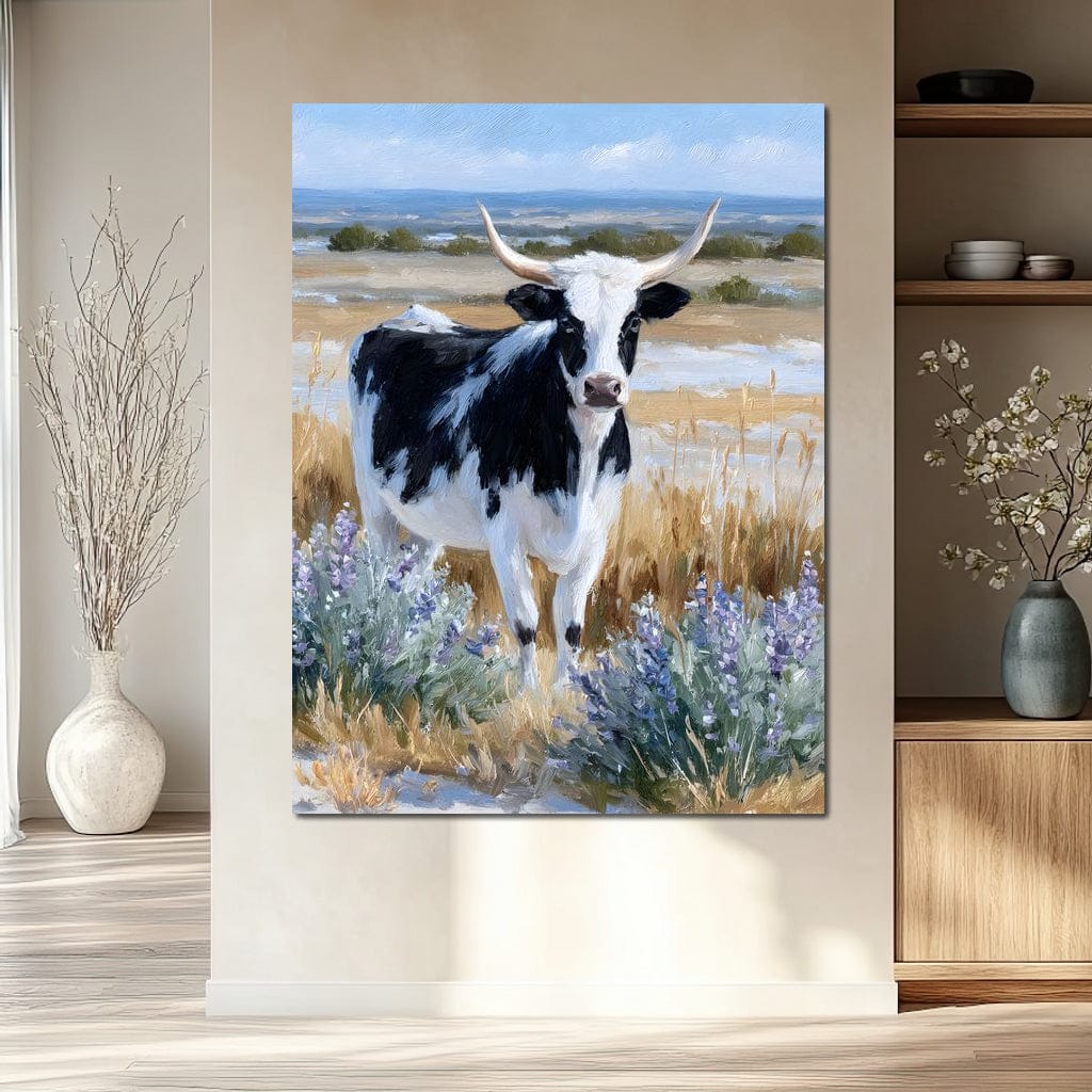 Longhorn Meadow Wildflowers Canvas Wall Art