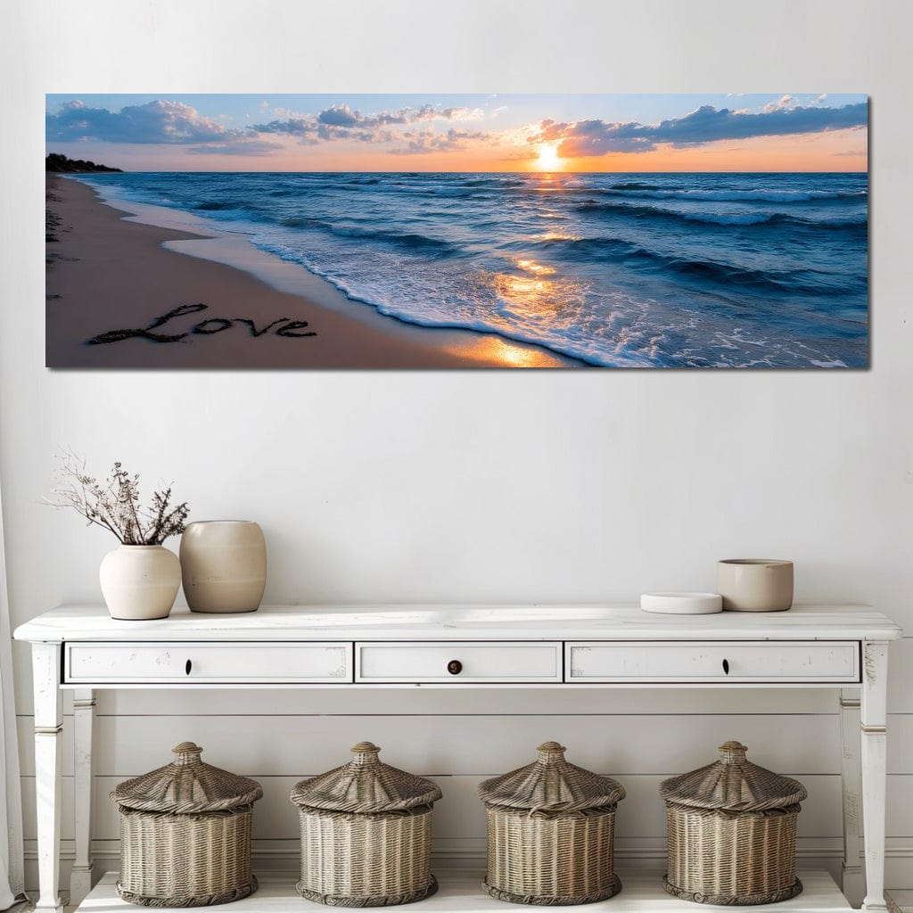 Sunset Shores Eternal Affection Canvas Wall Art