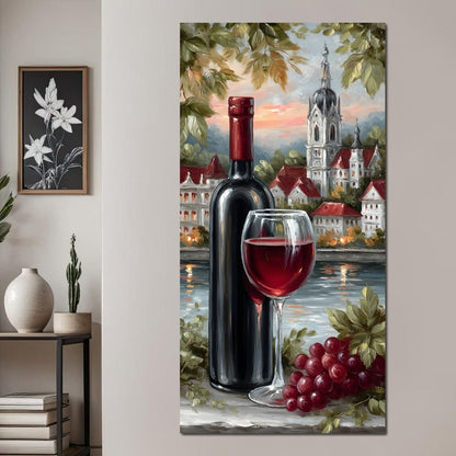 Wine Reflections by the Lake Canvas Wall Art