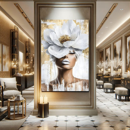 Petals of Golden Elegance Canvas Wall Art