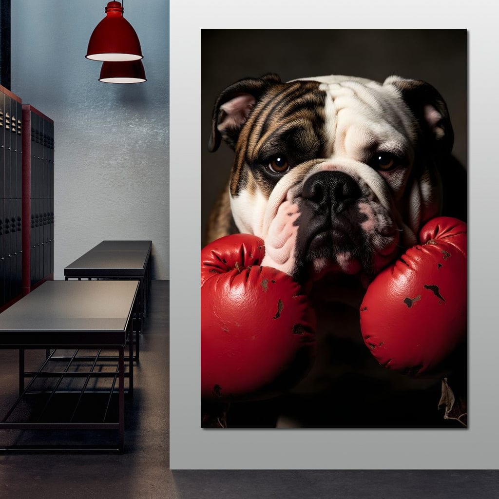 Bulldog Pugilist Canvas Wall Art