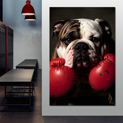 Bulldog Pugilist Canvas Wall Art