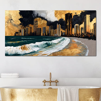 Gilded Towers Beyond The Tides Canvas Wall Art