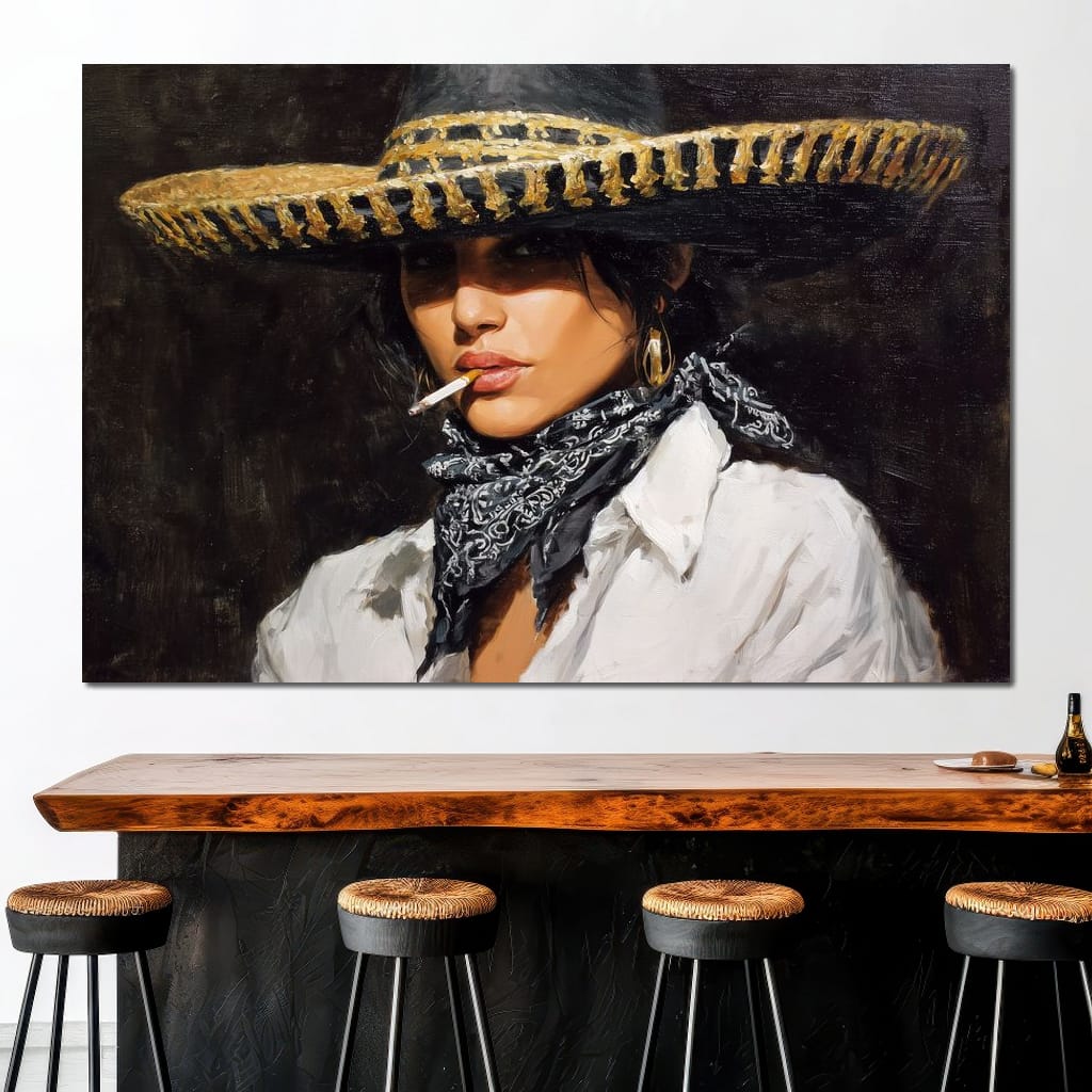 Smoky Bandit Hat Portrait Canvas Wall Art