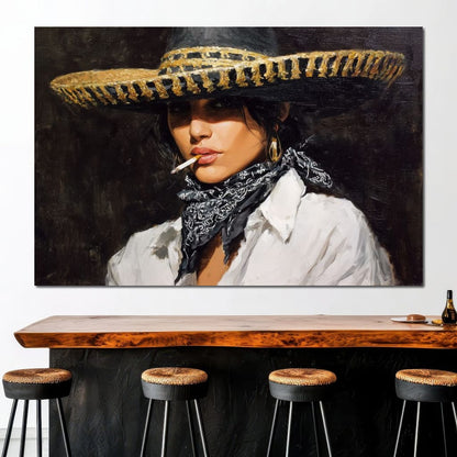 Smoky Bandit Hat Portrait Canvas Wall Art