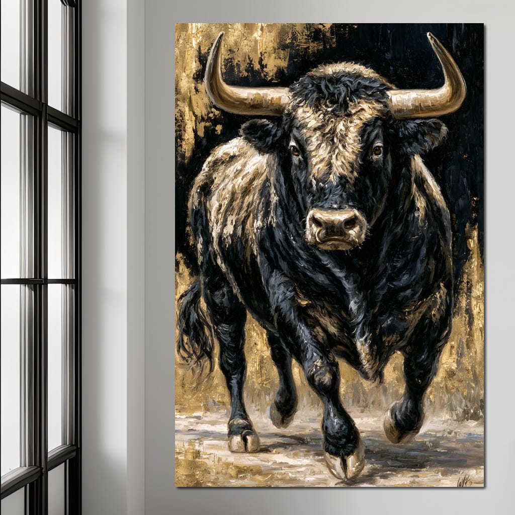 Guardian of the Gilded Plains Canvas Wall Art