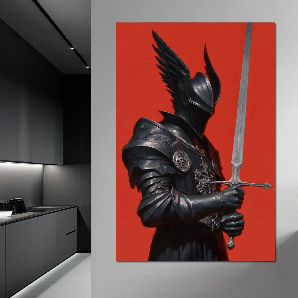 Midnight Vanguard Knight Oath Canvas Wall Art