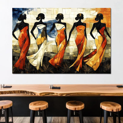 Graceful Dance of Silhouettes Canvas Wall Art