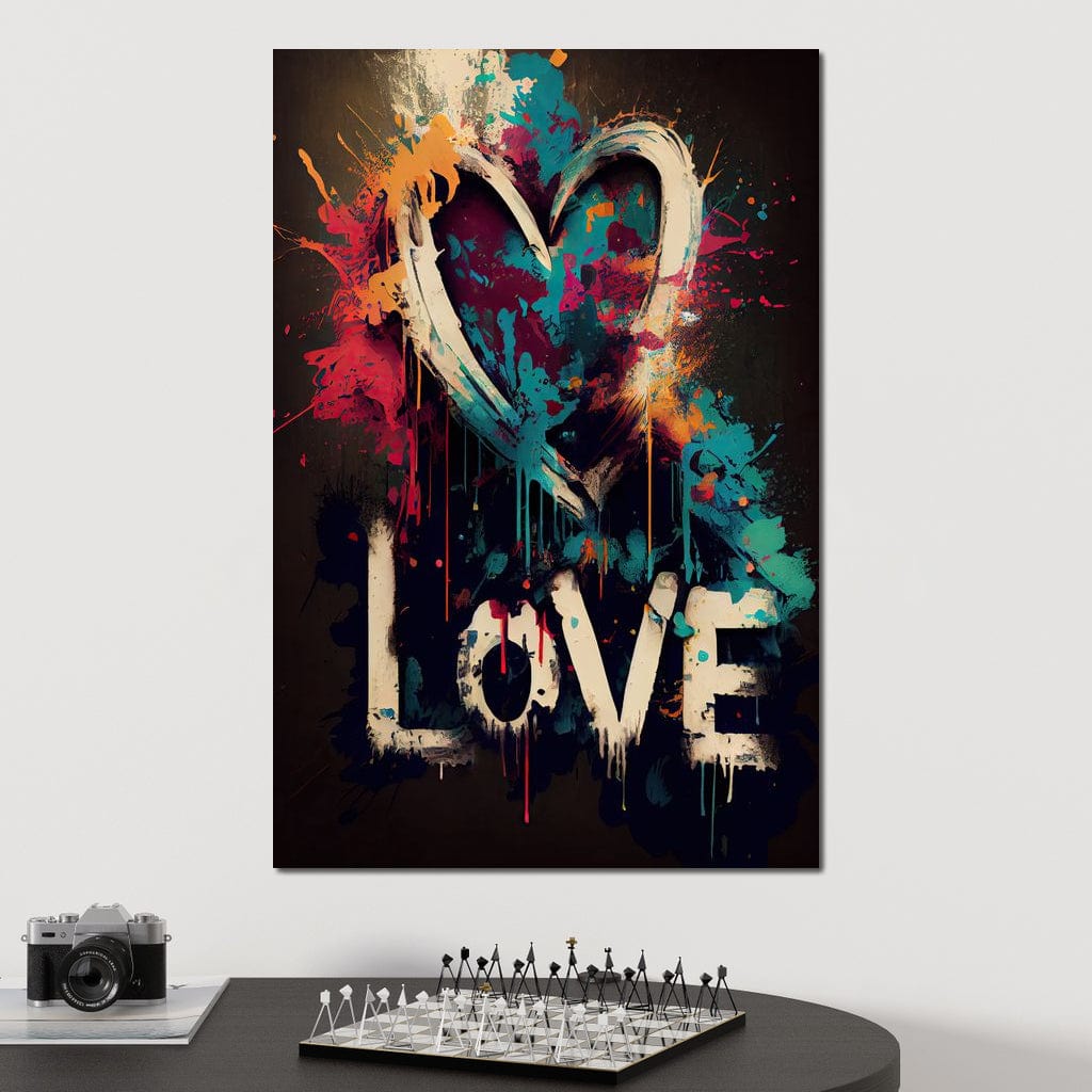 Message of Love Graffiti Canvas Wall Art