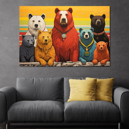 Kaleidoscope of Bears Canvas Wall Art