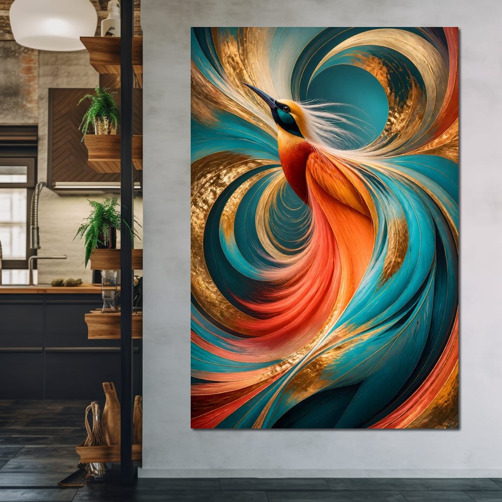 Gilded Flight Of The Radiant Plume Canvas Wall Art