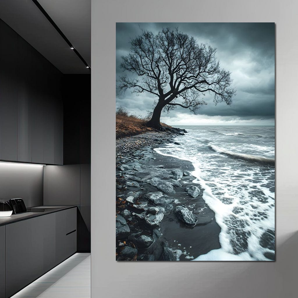 Windswept Shore Solitude Canvas Wall Art