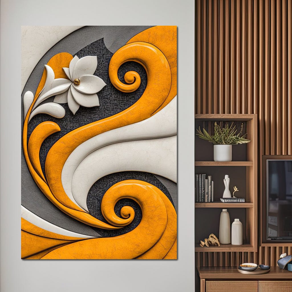 Fusion of Flower and Flow Canvas Wall Art