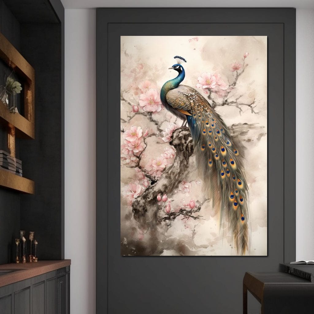 Longtailed Peacock Canvas Wall Art