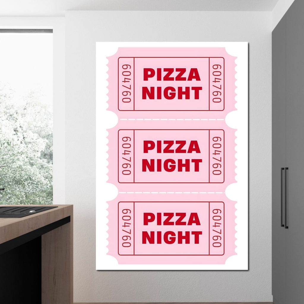 Retro Pizza Night Raffle Tickets Canvas Wall Art
