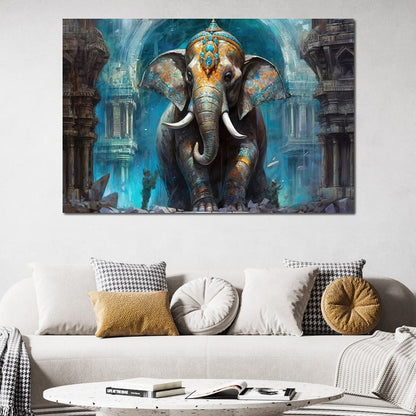 Hindu Temple Guardian Canvas Wall Art