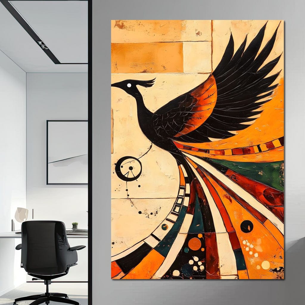 Phoenix in Dawn Flight Canvas Wall Art