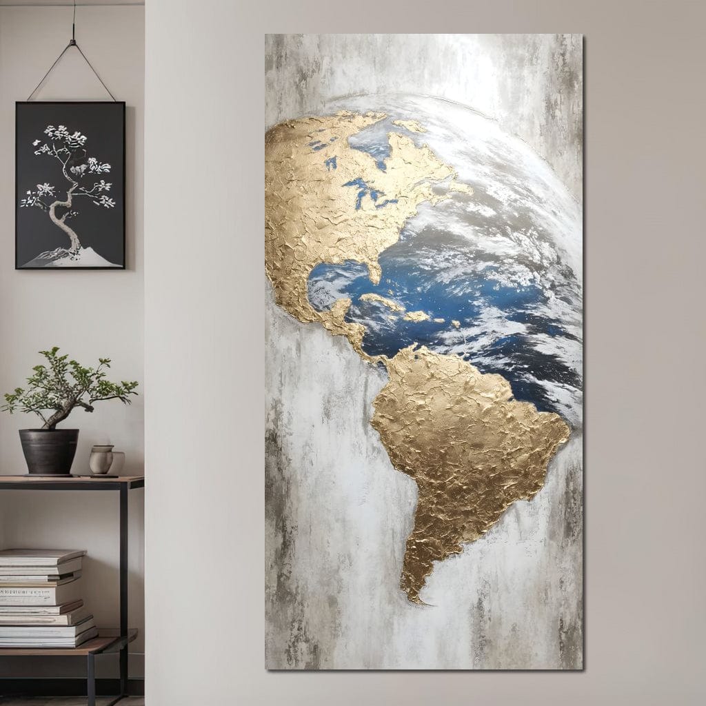 Golden Earth Reflection Canvas Wall Art