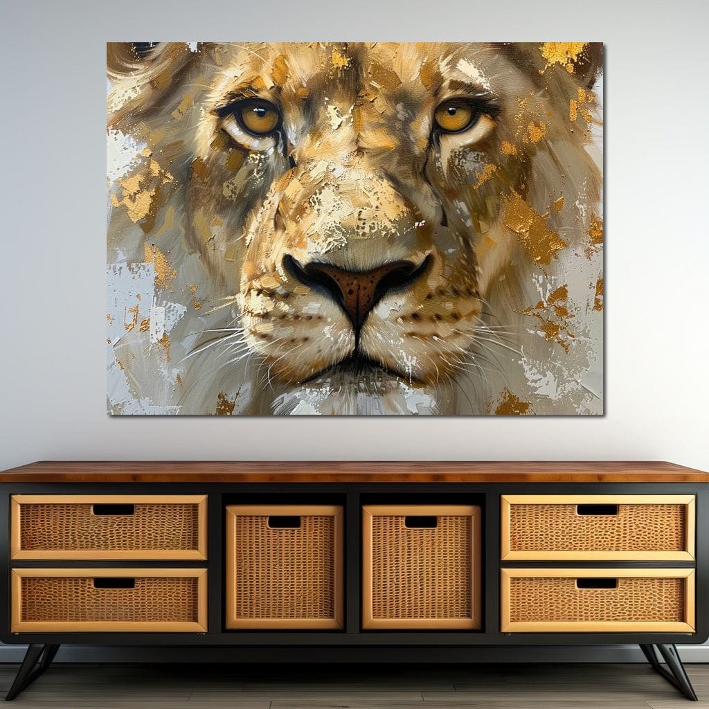 Golden Gaze of the Sovereign Canvas Wall Art