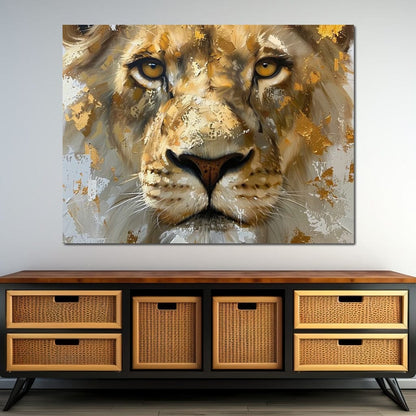 Golden Gaze of the Sovereign Canvas Wall Art