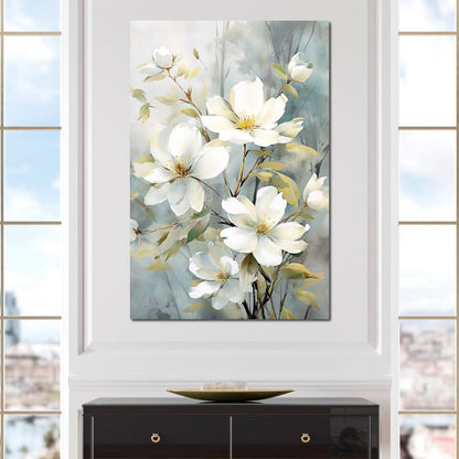 Ethereal Blooms in Mist Canvas Wall Art