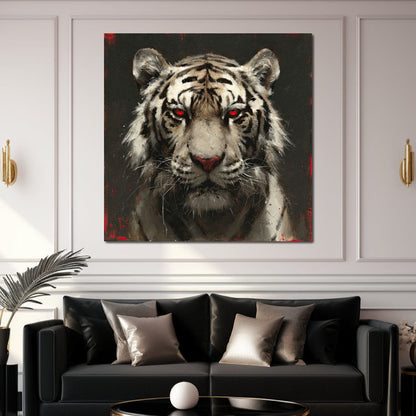 Tiger Red Gaze Canvas Wall Art