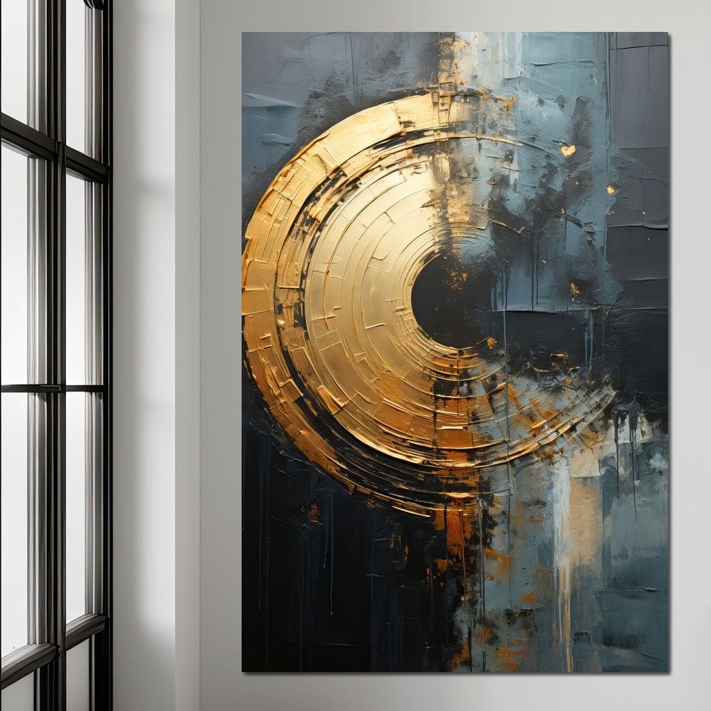 Abyssal Echoes in Gold Canvas Wall Art