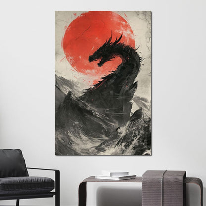 Sunrise Dragon Sovereignty Canvas Wall Art