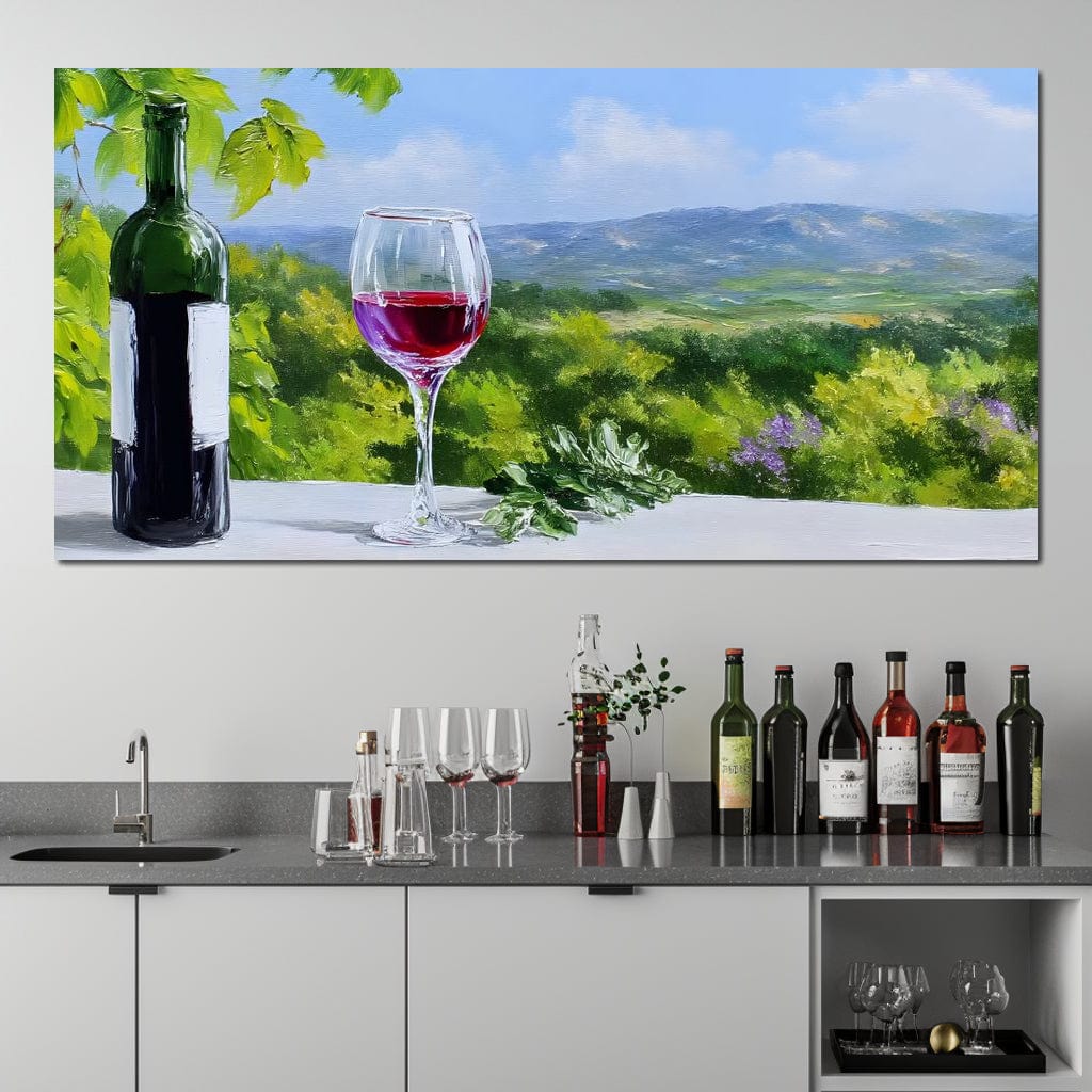 Sunlit Vineyard Elegance Canvas Wall Art