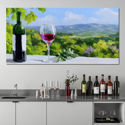 Sunlit Vineyard Elegance Canvas Wall Art