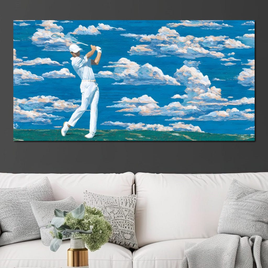 Swinging Through Dream Clouds Canvas Wall Art