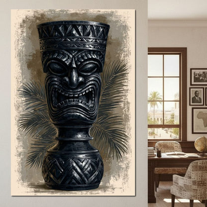 Ancient Totem Of The Island Spirit Canvas Wall Art